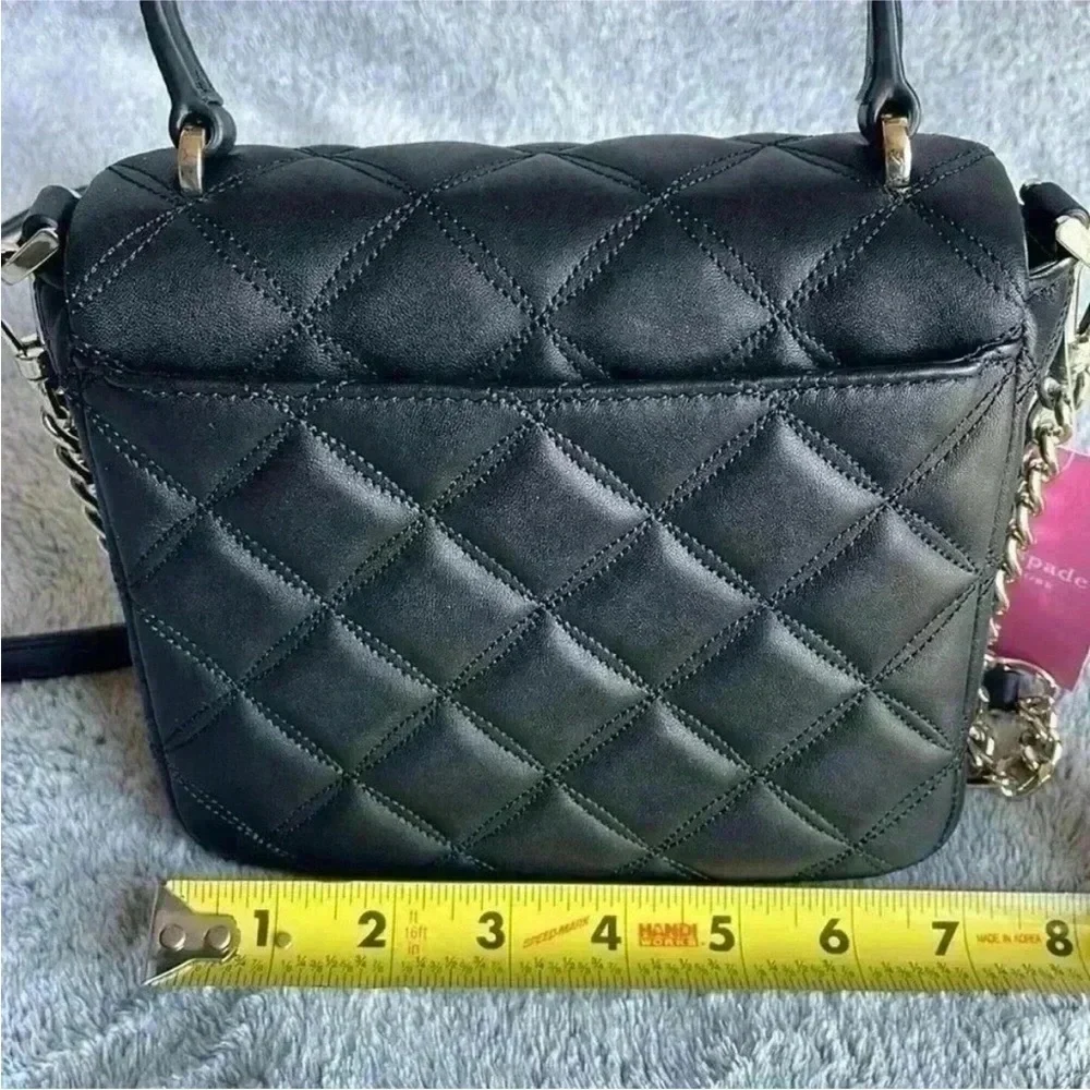 Kate Spade Natalia Quilted Leather Square Crossbody in Black NWT